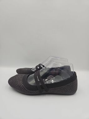 allbirds Women's Charcoal Knit Ballet Flats with Dual Straps